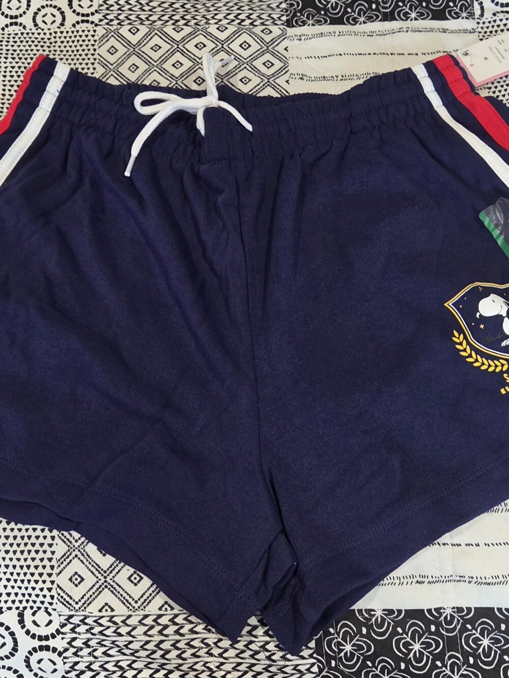 Women's Peanuts Navy Blue Athletic Shorts